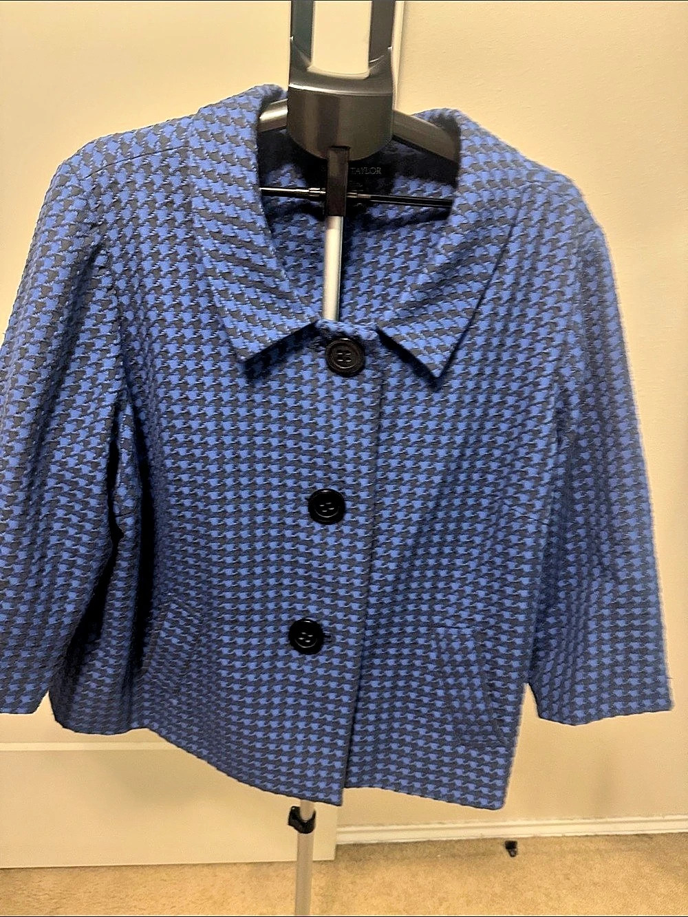 Scott Taylor Women's Blue Geometric Blazer Size 2X Like New
